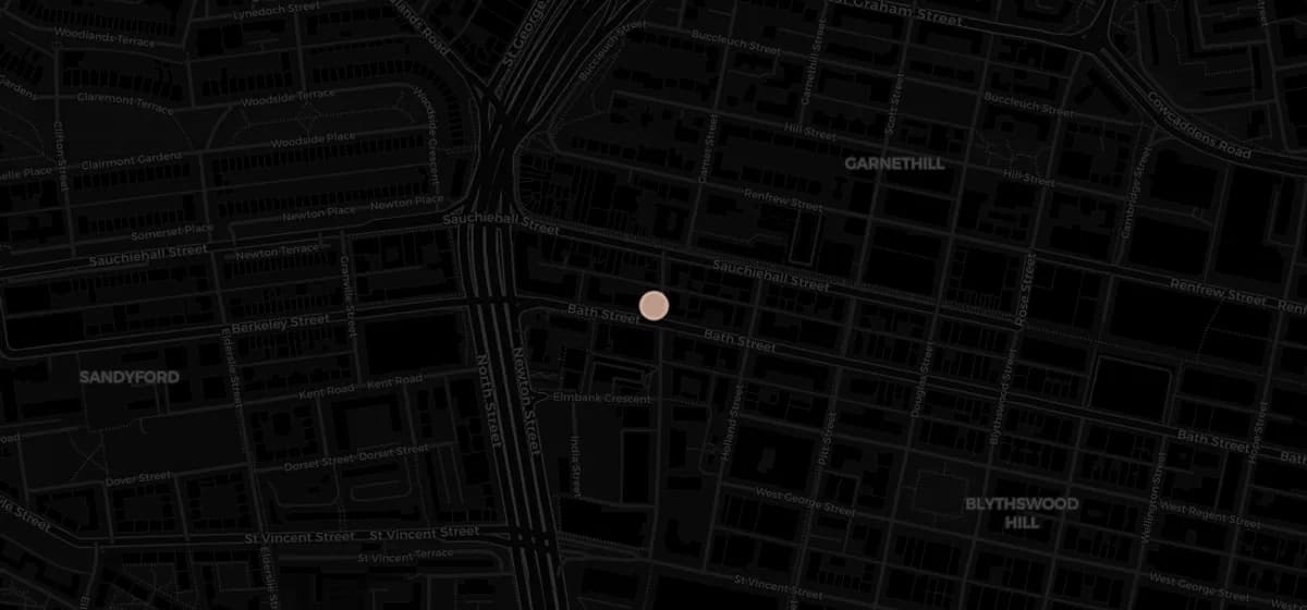 Map showing Royâ on Elmbank Street, Glasgow